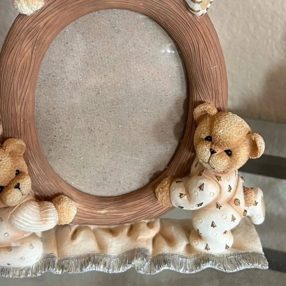 Artisan Flair Teddy Bears Pajama Party Photo Frame Oval 3.5 x 4.5 Opening